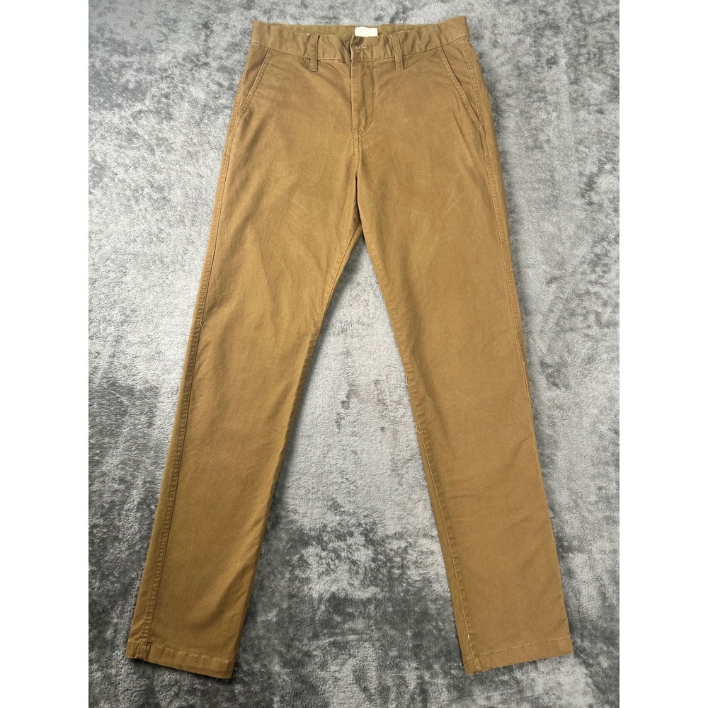 H&M LOGG Men Skinny Fit Stretch Chino Pants Brown 28x30 Cotton Blend Trousers